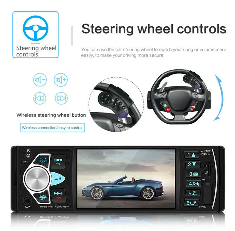Новый 4022D автомобильный стерео радио плеер 1 Din Авторадио Bluetooth 4 "авто Поддержка