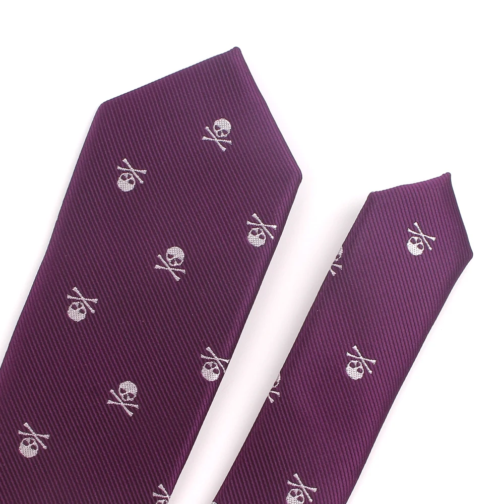 Жаккардовый галстук с черепом для мужчин и женщин Модный Узкий повседневный