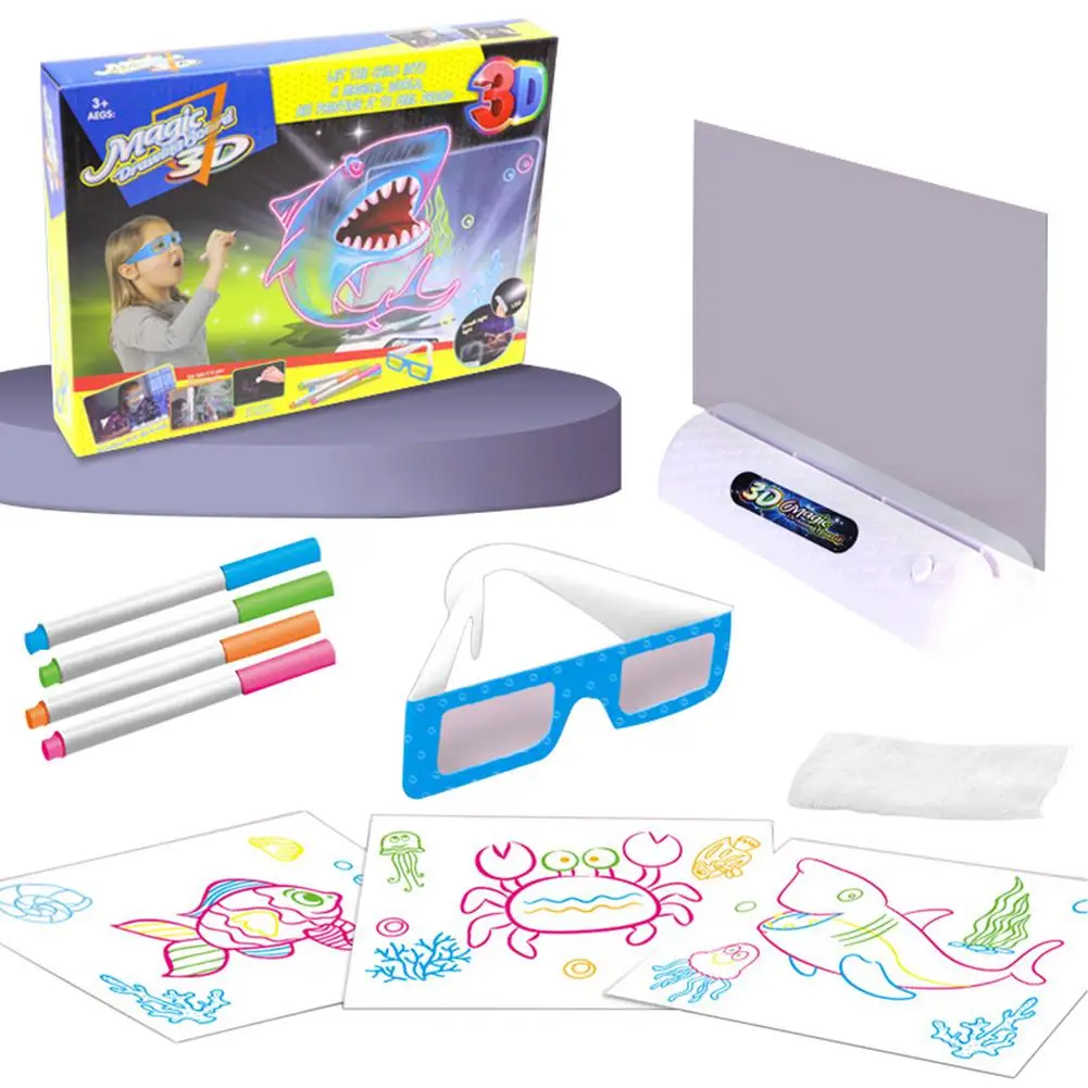 Волшебная 3d-доска для рисования пазл со светодиодными световыми эффектами