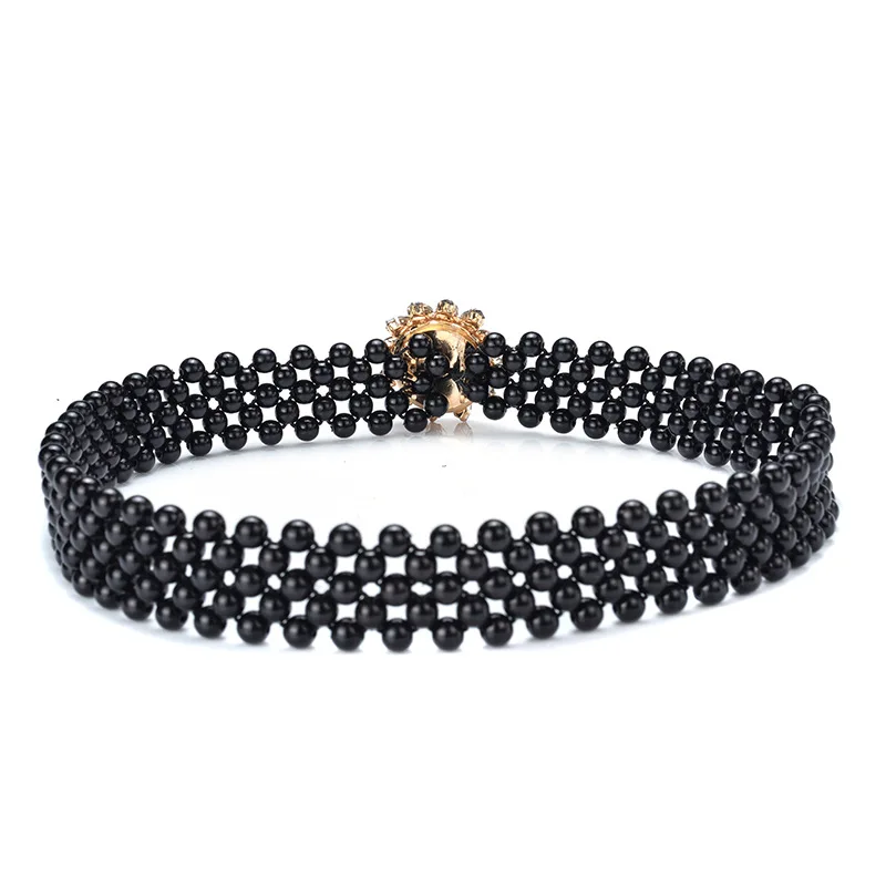 Женский пояс с цветочной пряжкой инкрустированный стразами черный эластичный