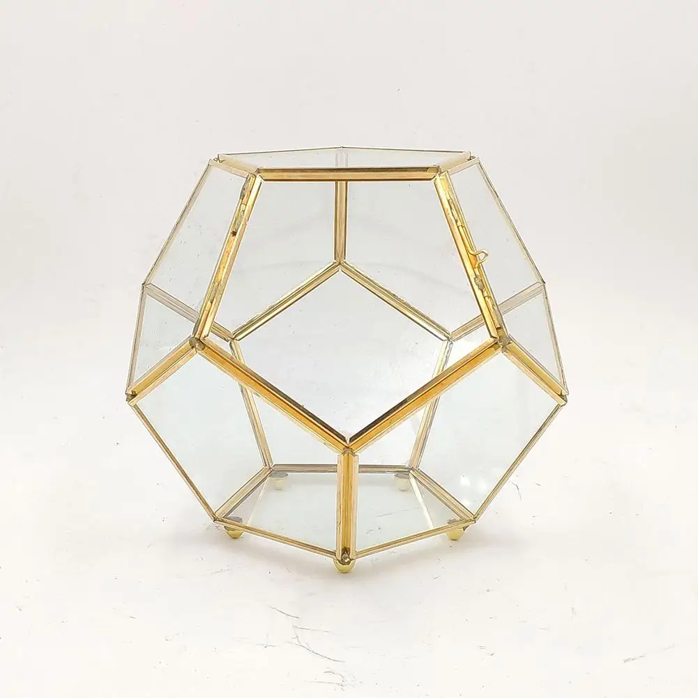 Шкатулка для ювелирных украшений из прозрачного стекла с геометрическим