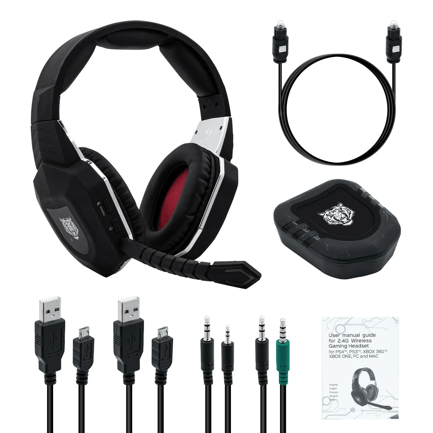 Восстановленные технические беспроводные наушники 2 4 ГГц для PS4/PS3/Xbox One/Xbox 360/PC/Mac/TV