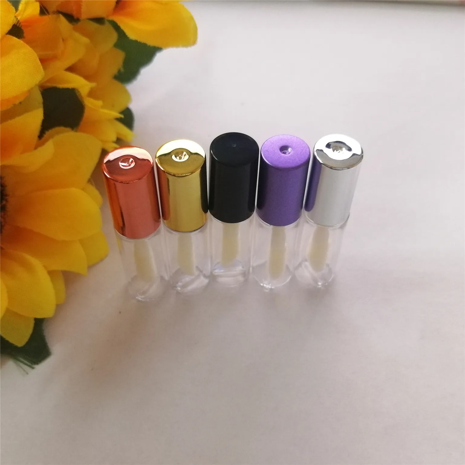 

Пустой тюбик для блеска для губ розового золота, 1,2 мл, пластиковый элегантный контейнер для жидкой помады «сделай сам», Круглый Мини-тюбик д...