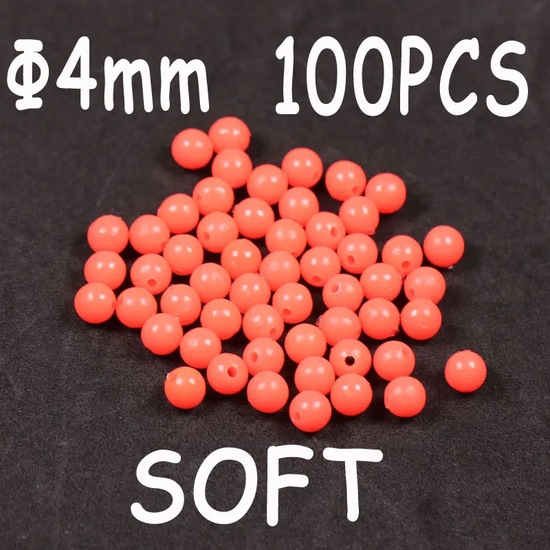 4x4mm 100pcs red 100 шт зеленые красные круглые мягкие резиновые светящиеся бусины для рыбалки светящиеся донные поводки шары рыболовные снасти Соблазнительные аксессуары - Цвет: 4x4mm 100pcs red
