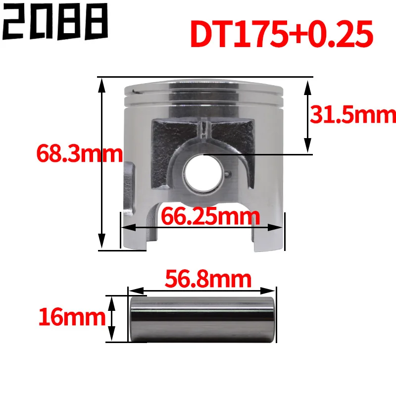 

Комплект поршня двигателя подходит для Yamaha DT175 DT 175 66 мм 66,25 мм 66,5 мм 66,75 мм 67 мм. + 0,25 + 0,5 + 0,75 + 1,0
