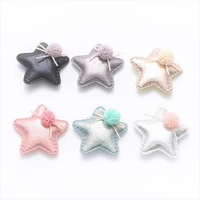25pcslot 4 8cm shiny stars with ball padded patches appliqued diy craft material kids headwear hair accessories pentagram
