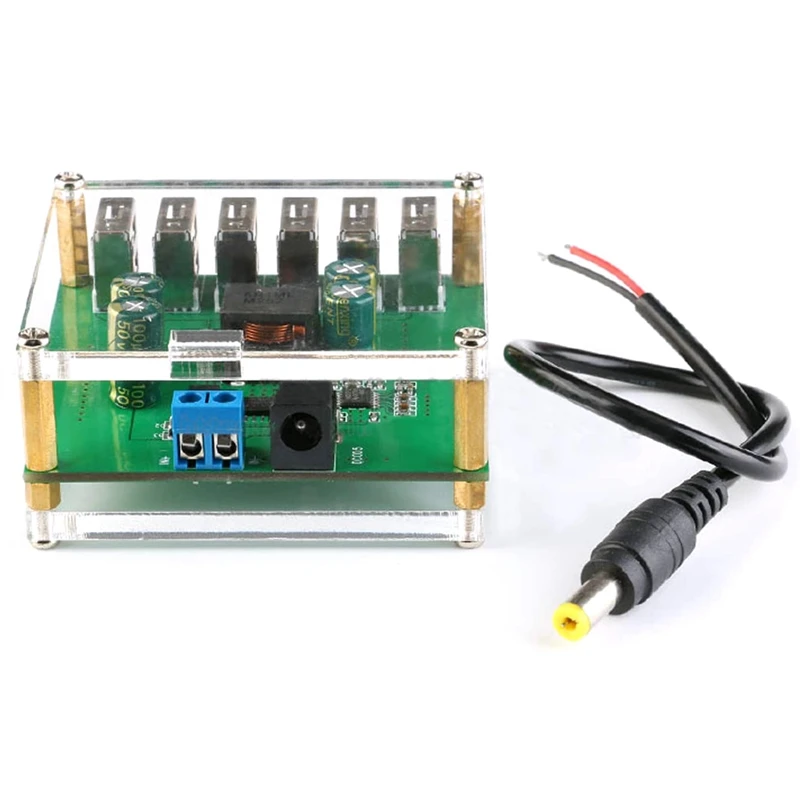 

DC DC Step Down Module 10V12V24V36V Turn 5V/8A Car Regulator Charging Power Supply 6 USB Output Buck Converter