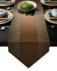 Скатерть для стола, коричневая, с металлической текстурой
