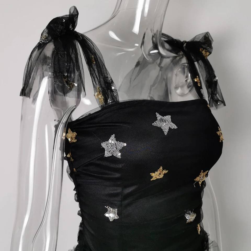 Топ JillPeri женский с бантом на плечах модный короткий эластичный со звездами и