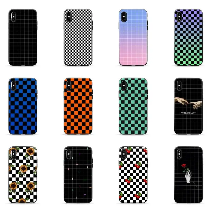 

Checkerboard Art Phone Case for iPhone 7 8 11 12 Pro X XS Max XR Samsung A S 10 20 30 50 70 Plus pro funda