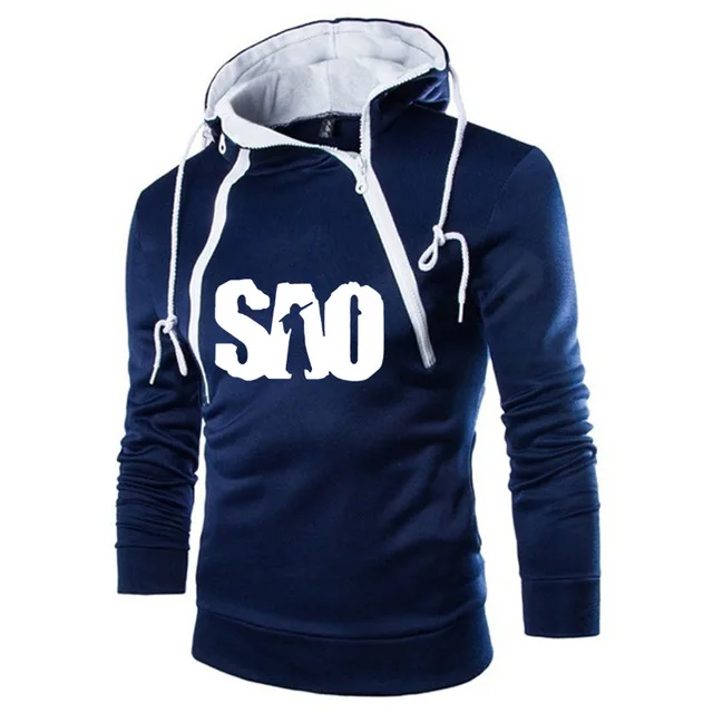 

2021SAO Sword Art Online Printed Spring Autumn Fashion Casual SweatMen Zip hoodie Fashion casual Sportswear F