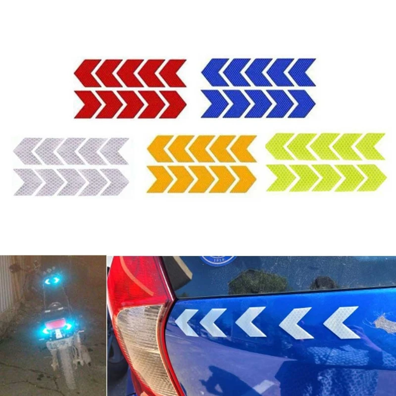 

2022 New 10Pcs Car Reflector Sticker Multi-Color Automobile Reflective Strip Auto Exterior Protect Accessories for Motorcycle