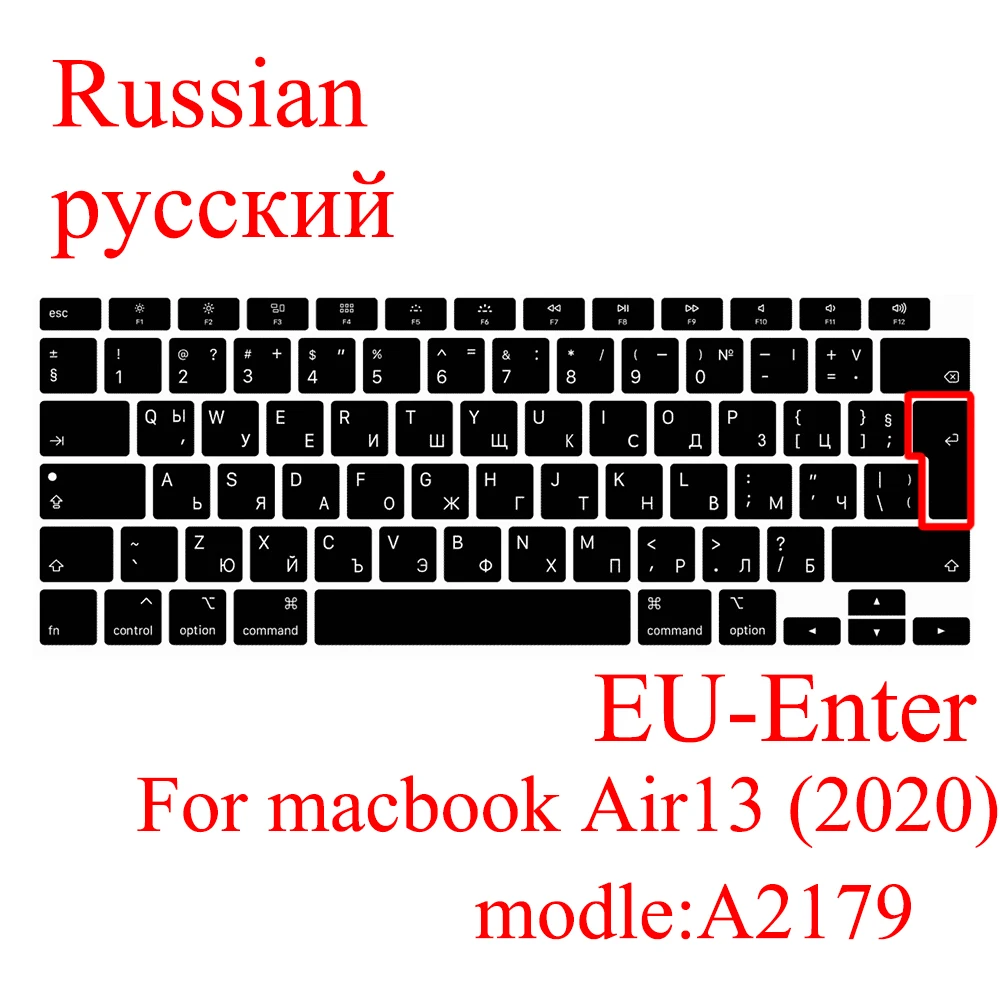 Чехол для клавиатуры Macbook Air 13 2020 Защитная пленка ноутбука дюймов A2179 силиконовый