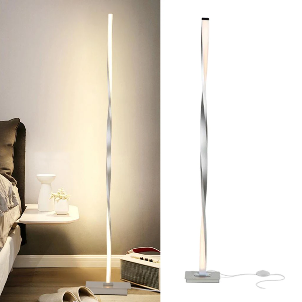 売る Super Bright Twist Floor Lamps Tall Standing Pole Light Spiral Curved Floor Lamp Bedroom Living Room Cafe Tall Small Lght Corner