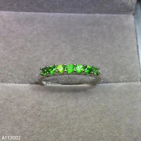 kjjeaxcmy fine jewelry natural diopside 925 sterling silver women gemstone ring support test luxury hot selling
