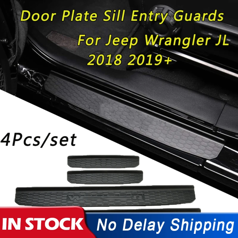 1 Set Porta Targa Davanzale Entry Guardie Per Jeep Wrangler JL 2018 2019 + 4-Porta Accessori Auto Porta pannelli Car Styling