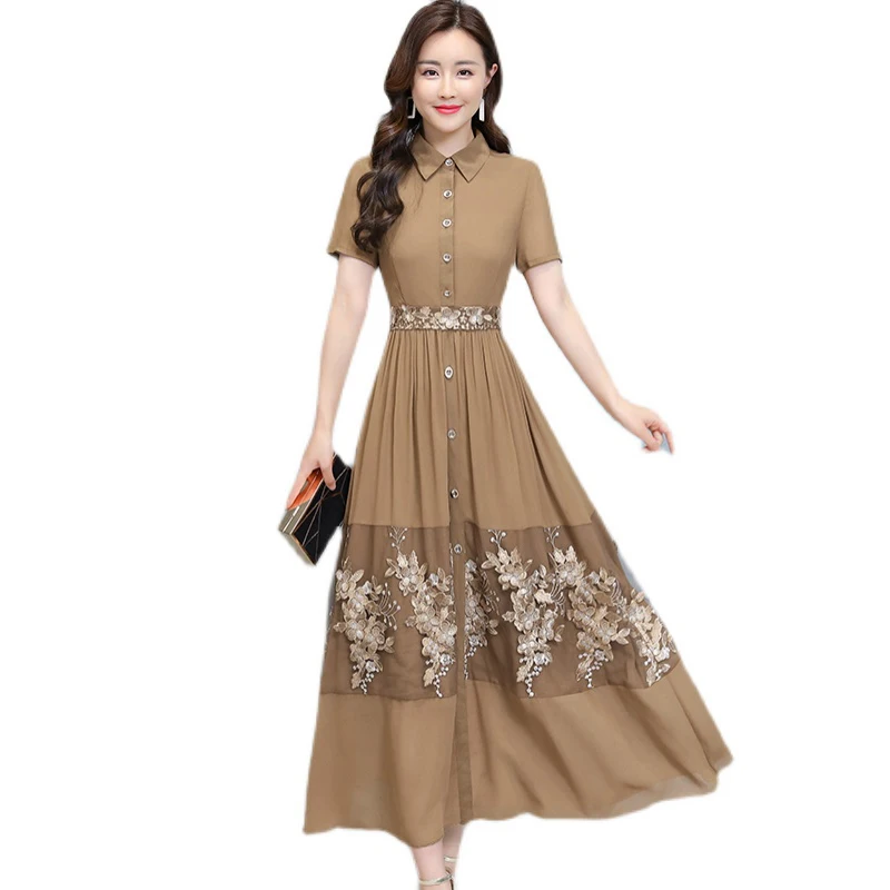 

2021 Bodycon Sexy Lace Embroidery Floral Dress Summer Plus Size Vintage Maxi Dress Women Classy Party Casual Black Midi Vestido
