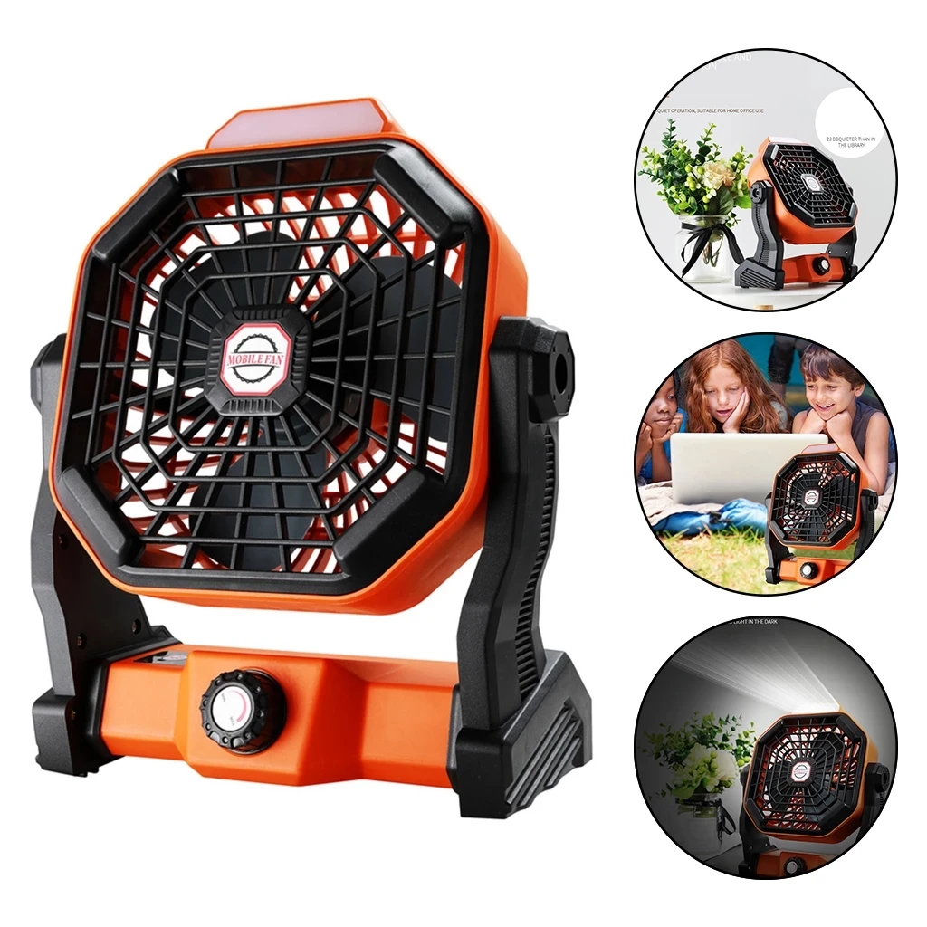 

Portable Small Rechargeable Solar Fan with LED Light Adjustable Speed 3-Balde Car Home Camping Tabletop Desk Personal Fan