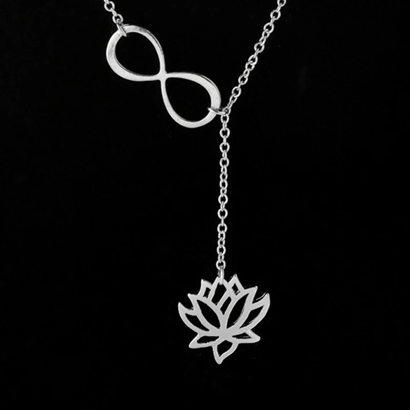 Женское Ожерелье с цветком лотоса модная цифровая цепочка на шею ожерелье из