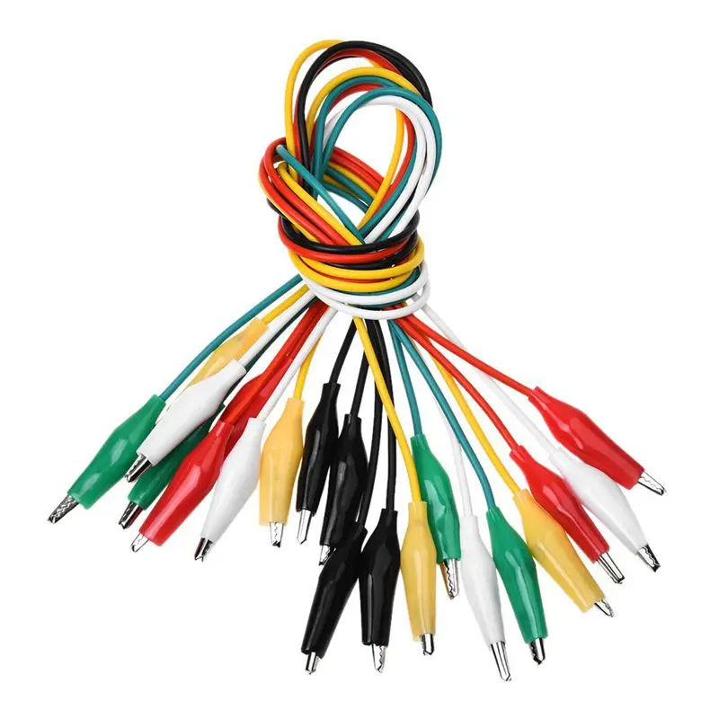 

10Pcs 5-Colors Double Ended Alligator Clips Test Lead Jumper Wire 50cm