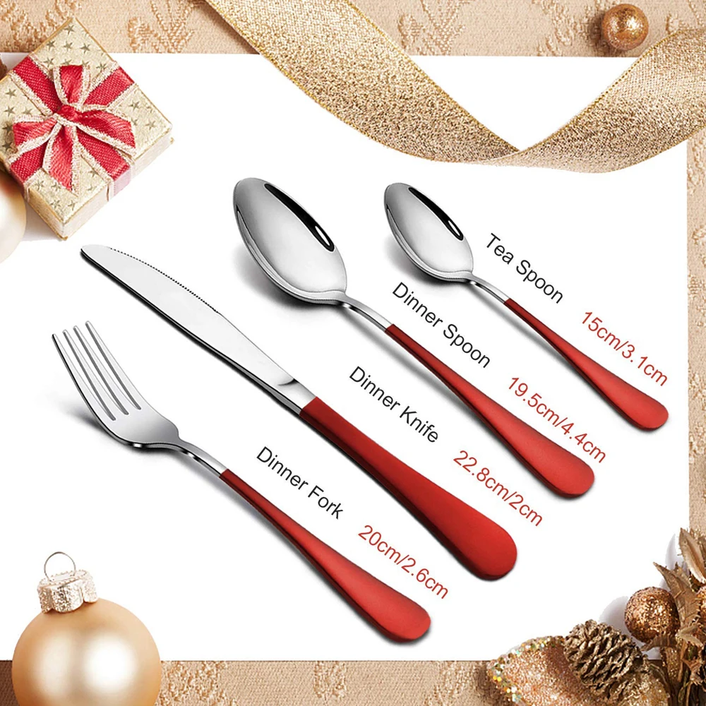 Набор столовых приборов 4 цветов столовая посуда из нержавеющей стали зеркальная