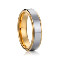 classic alliances wedding band pure tungsten ring for men and women gold color 6mm love couple jewelry ring