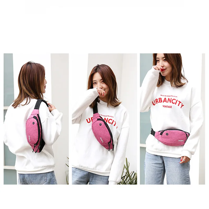 Пояс для хранения денег нейлоновая поясная сумка Для мужчин женщин Розовый