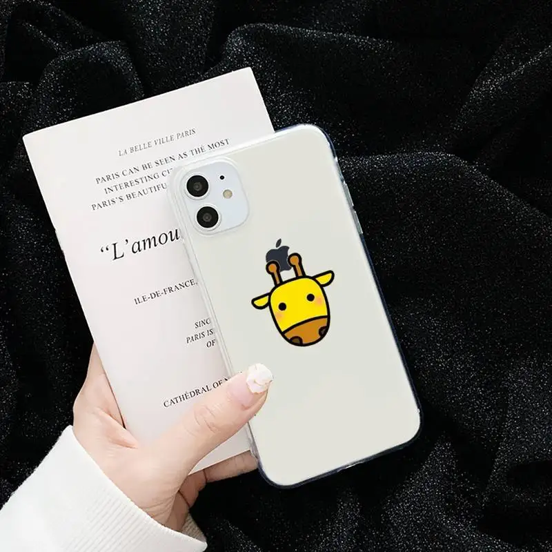 

giraffe creativity painting animal Phone Case Transparent for iPhone 6 7 8 11 12 s mini pro X XS XR MAX Plus cover funda shell