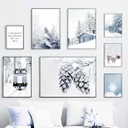 Зимний Снежный лес Pineta Крупный рогатый скот пейзаж настенная живопись холст скандинавские постеры и принты настенные картинки для декора гостиной
