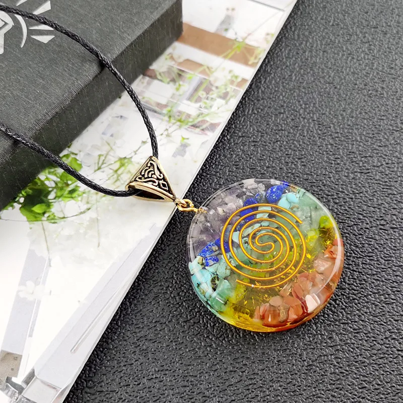 Натуральный 7 Чакра Orgone энергии исцеляющий кулон ожерелье для женщин обувь