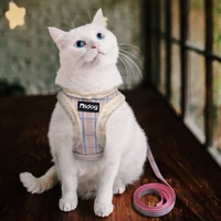 winter small cat harness vest and leash set cotton comfortable soft puppy dog cats harness and leads pet harness for small dogs