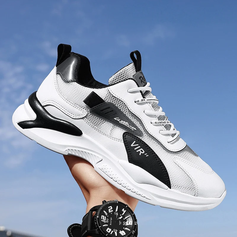 

QGK Sneakers Men Mesh Breathable Running Sport Shoes Soft Athletic Sneakers