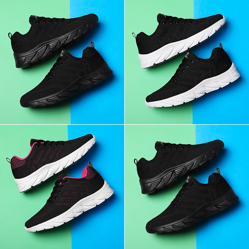 

2021 New Sneakers Women Shoes Flats Casual Ladies Shoes Woman Lace-Up Mesh Light Breathable Female Zapatillas De Mujer