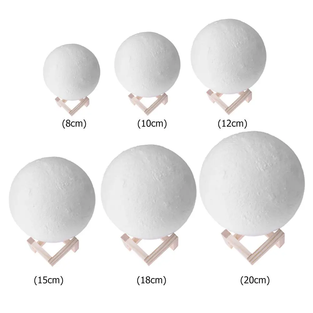 Перезаряжаемая Светодиодная лампа в виде Луны с 3D принтом ночник креативный