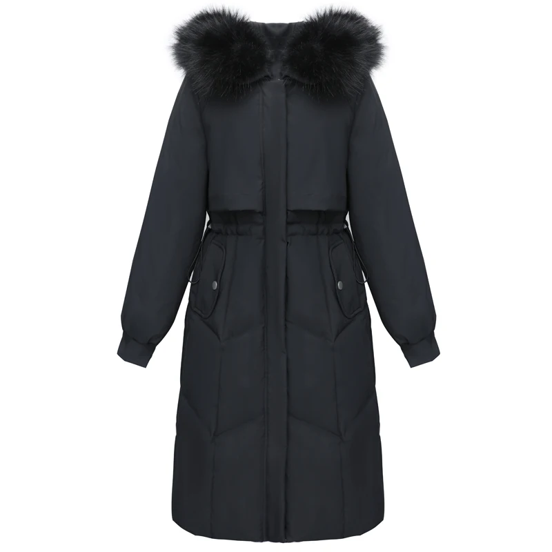 

Plus Size 6XL Winter Women Jacket Hooded Fur Collar Thick Warm Cotton Long Coat Ladies X-long Woman Parkas Thick Down Jacket