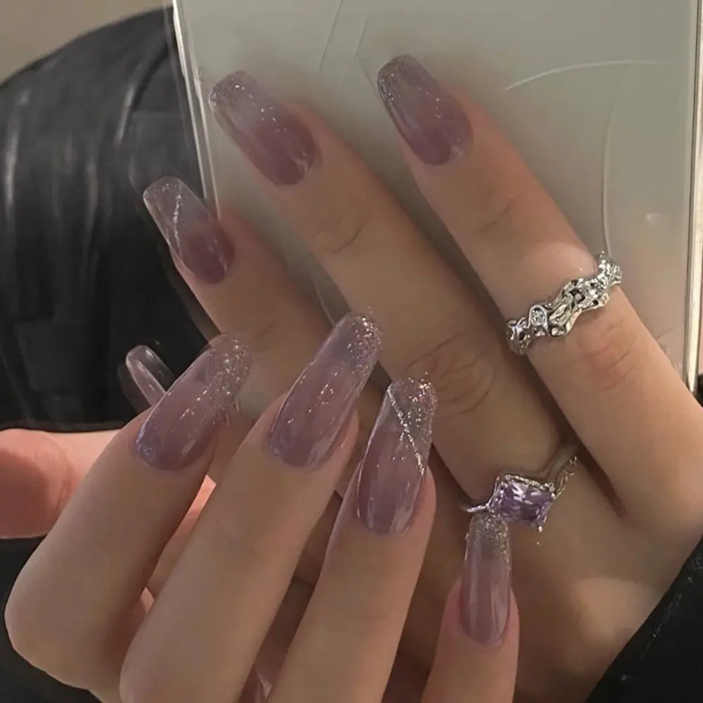 

Press On Nails Manicure Tool Artificial Full Cover Fake Nails Nail Tips Short Round/Square Head False Nails Wearable