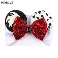 new cartoon mouse ears headband for children glitter bow turban kids hair accessories party hair band baby winter headwrap