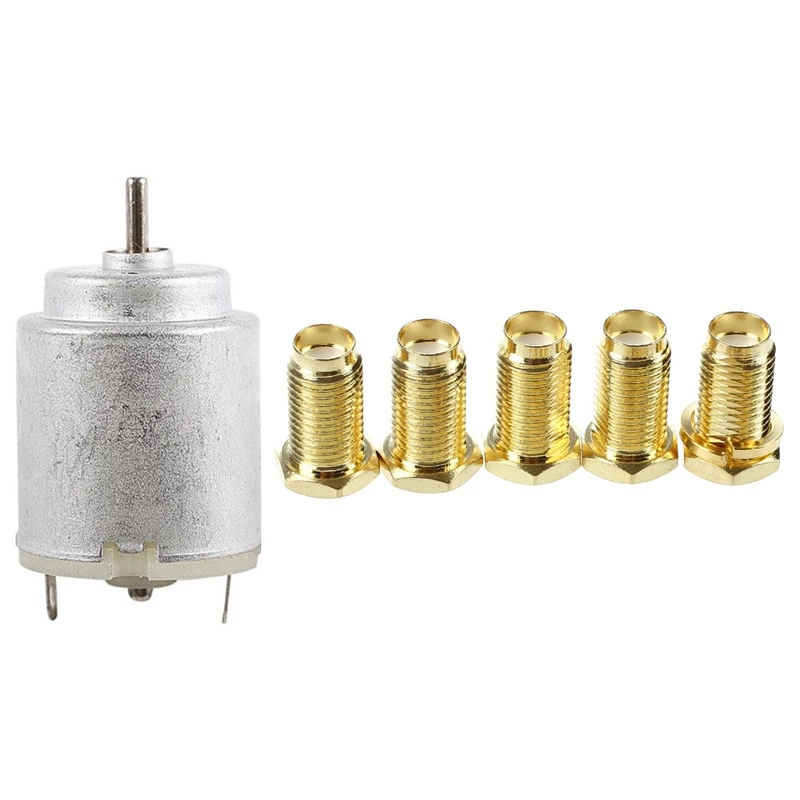 5Pcs SMA Female Nut Bulkhead Crimp Straight RF Coax Connectors Adapters With DC 3V-6V 16500RPM Output Speed Micro-Motor