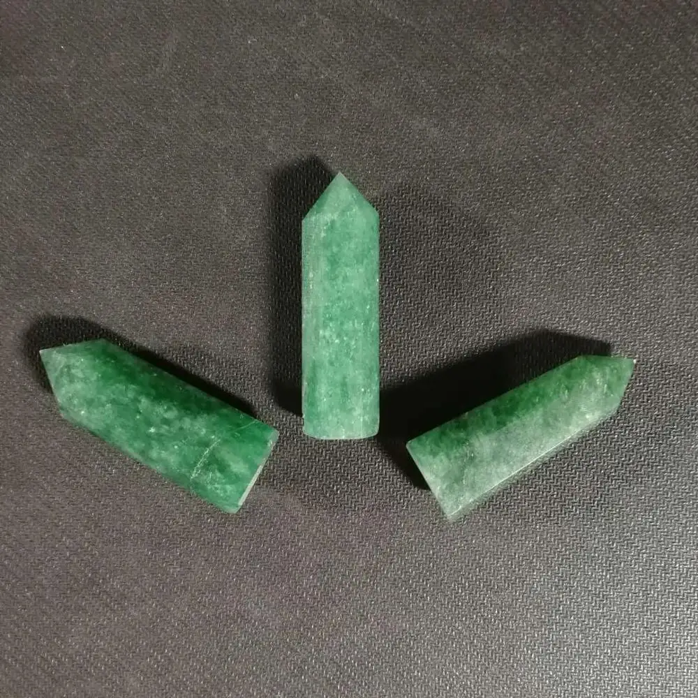 

new arrival 3pcs 100% Natural green strawberries quartz wand Points stone Collectors Meditation Reiki Healing Chakra Home