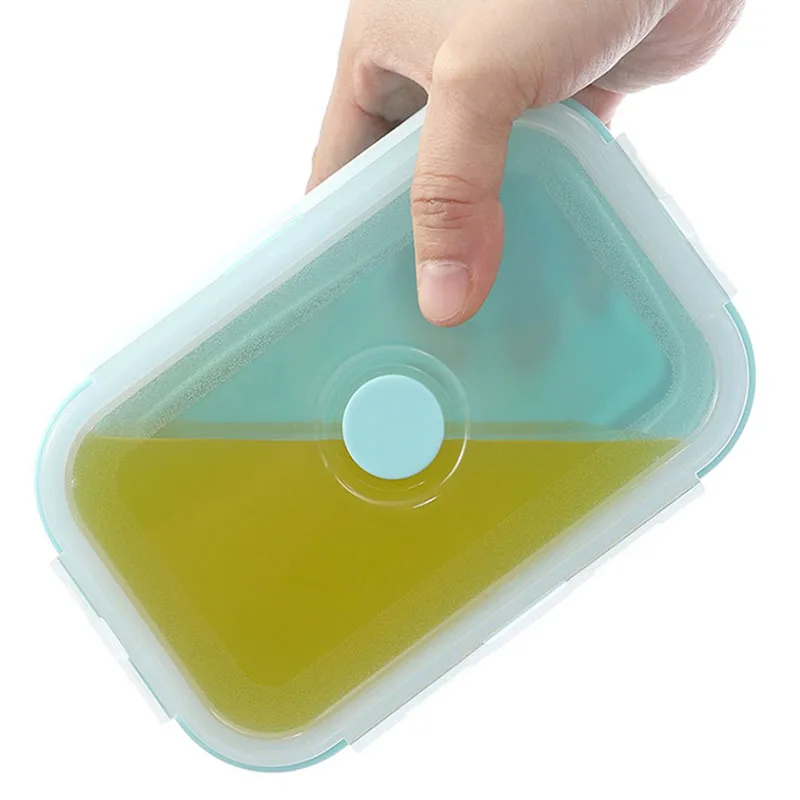 Силиконовый Ланч бокс складной контейнер для еды пищевых продуктов детей