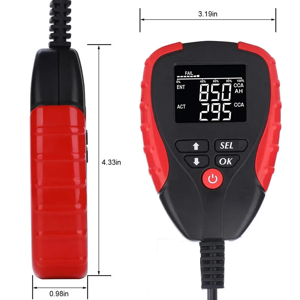 Цифровой тестер автомобильного аккумулятора 12 В электронный измеритель