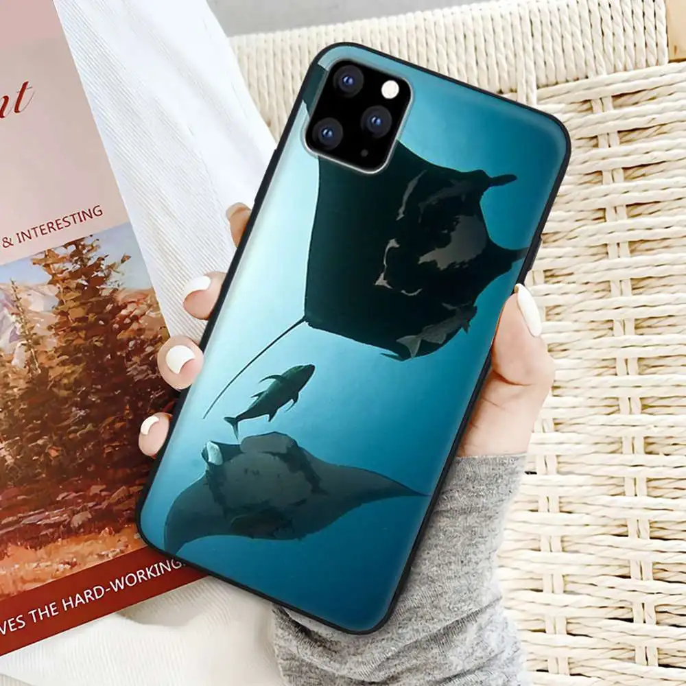 

Trendy Animal Manta Ray Mobile Phone Case For Samsung Galaxy S20 Ultra S10 Lite 2020 S9 S8 Plus S7 Edge Cover