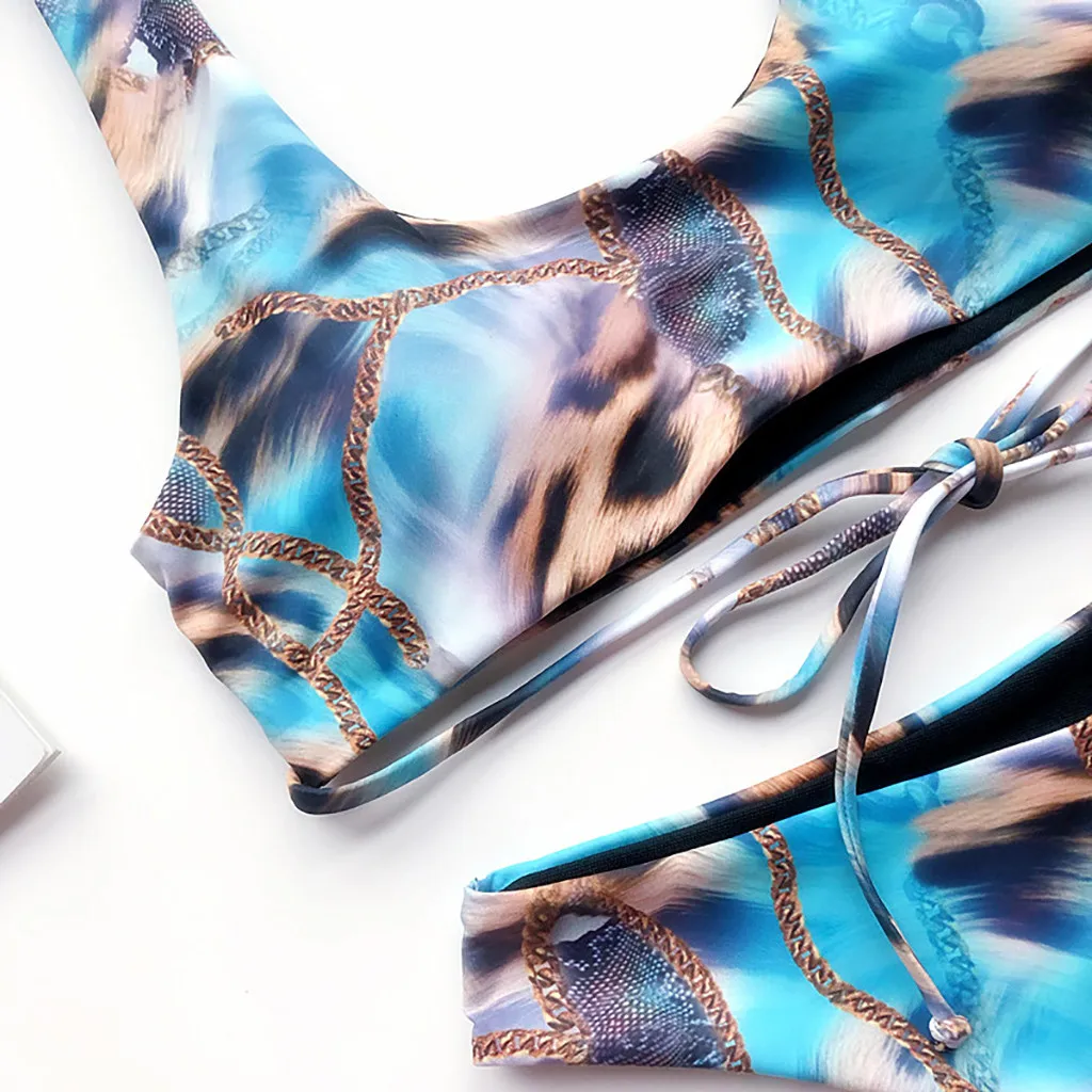 Kancoold женский купальник бикини с принтом комплект из двух частей бюстгальтер