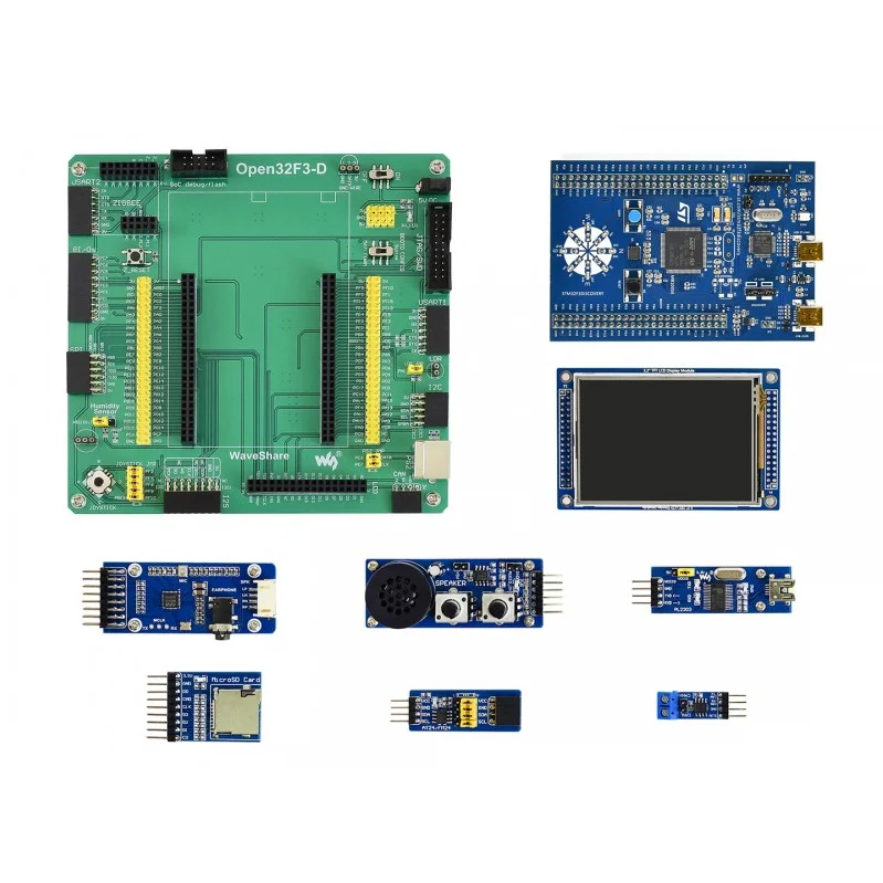 Макетная плата STM32 для STM32F3DISCOVERY STM32F303VCT6 MCU + 9 модулей в комплекте с PL2303 USB UART Board =