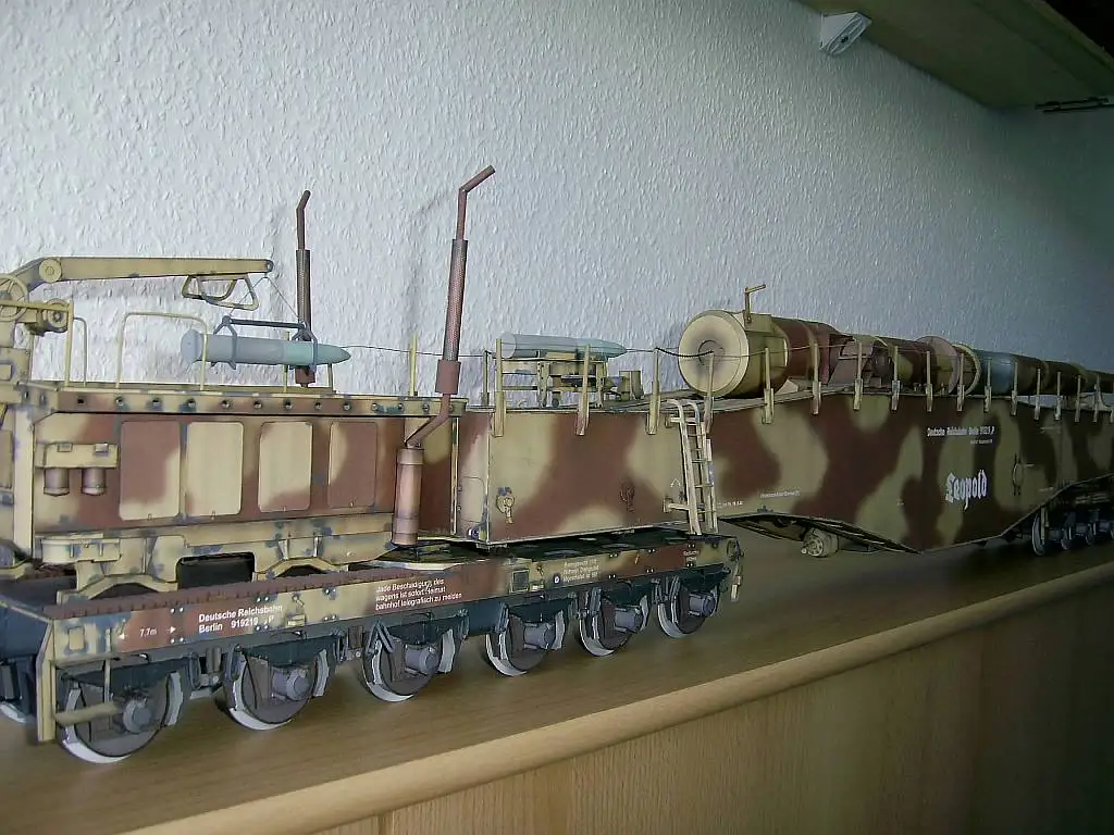 1:35 масштаб WW II Германия K5 Железнодорожный пистолет Leopold модель DIY 3D бумажные