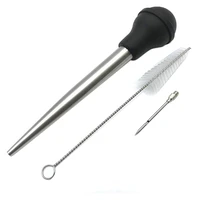 baster syringe for cooking baster with cleaning brush and marinade needles stainless steel turkey baster black