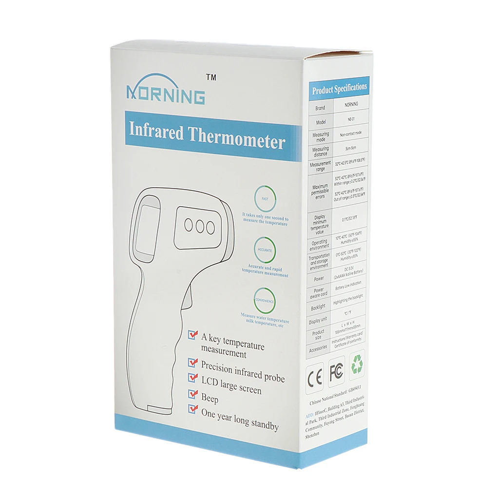 ИК термометр бесконтактный с ЖК дисплеем для измерения температуры в ушах и лба| |