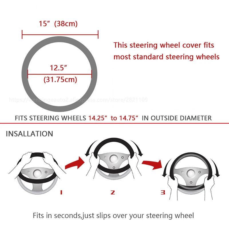 

2021 Brand Car Steering Wheel Cover Breathable PU Leather Flax Auto Wheel Cover Universal Interior Accessories Protector Covers