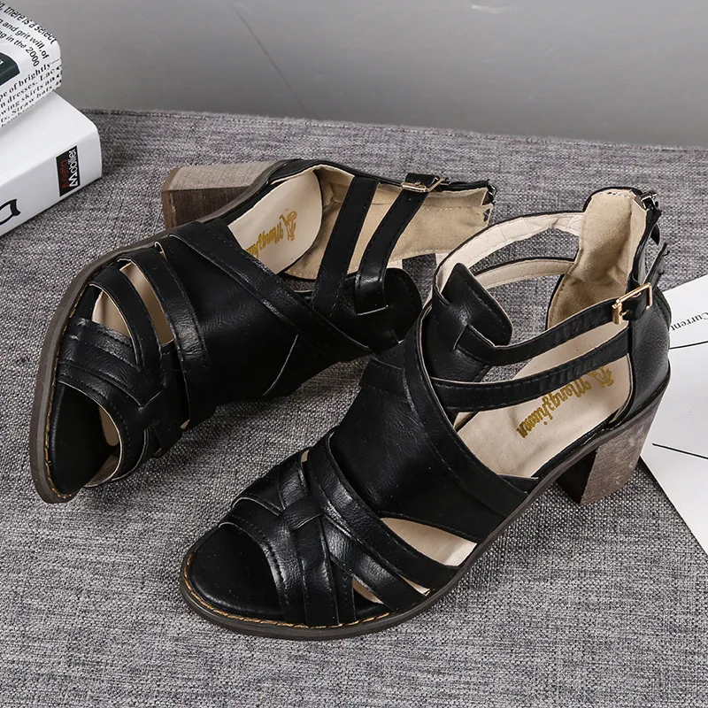 

2020 Summer New Solid Color Fish Mouth Rome Sandals Women's Non-Slip Wear-Resistant Sandals Women's Sandal Boots big size 43