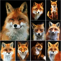 new 5d diy diamond painting red fox diamond embroidery full square round drill animals cross stitch home decor manual art gift